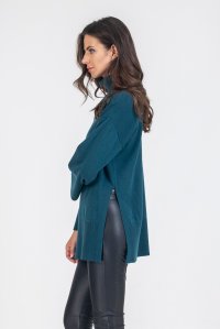 Casmir blend mock-neck sweater petrol