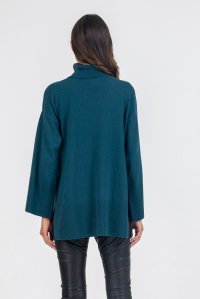 Casmir blend mock-neck sweater petrol