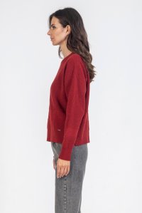 Wool ribbed sweater red