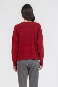 Wool ribbed sweater red