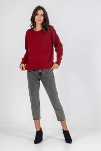 Wool ribbed sweater red