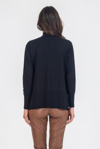 Viscose blend turtleneck sweater black