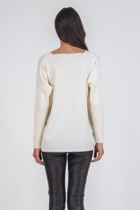 Wool v-neck  sweater ivory