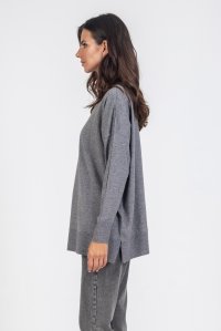 Viscose-blend sweater medium grey