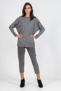 Viscose-blend sweater medium grey