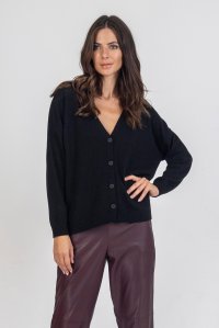 Casmere blend oversized cardigan black