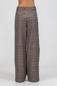 Brocade wide length pants taupe-gold