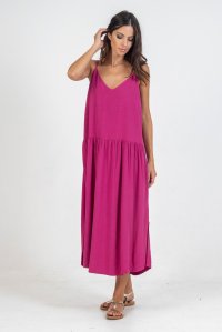 Dress midi with knitted details orchid flower