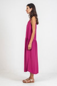 Dress midi with knitted details orchid flower