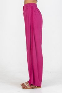 Crepe marocaine wide leg pants with knitted details orchid flower