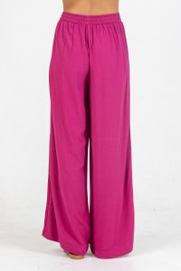 Crepe marocaine wide leg pants with knitted details orchid flower