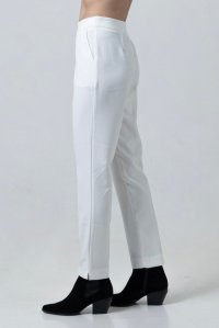 Crepe cut-out pants ivory