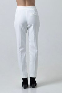 Crepe cut-out pants ivory