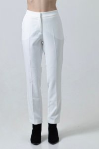 Crepe cut-out pants ivory