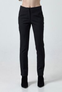 Crepe cut-out pants black