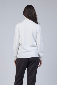 Wool blend turtleneck sweater ivory