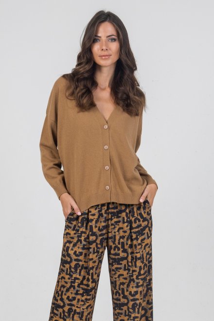 Casmere blend oversized cardigan camel