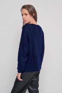 Mohair-lurex blend oversized sweater navy