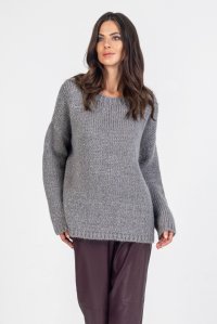 Mohair-lurex blend oversized sweater medium grey