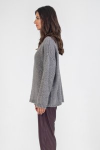 Mohair-lurex blend oversized sweater medium grey