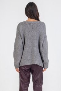 Mohair-lurex blend oversized sweater medium grey