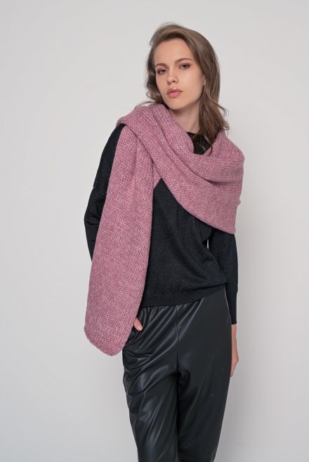 Mohair-lurex blend wrap dusty pink