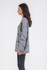 Intarsia sweater with lurex medium grey