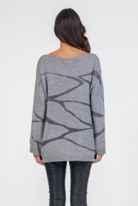 Intarsia sweater with lurex medium grey