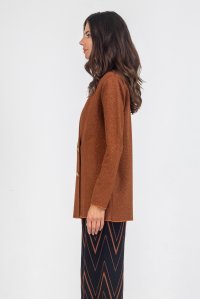 Woo-Lurex  double breasted knitted blazer amber brown