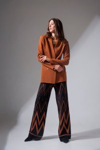 Woo-Lurex  double breasted knitted blazer amber brown