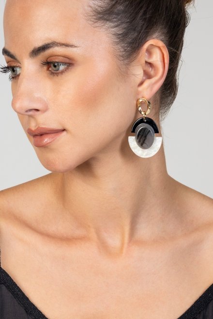 Earrings black-ivory