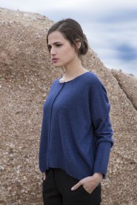 Cashmere blend relaxed sweater navy