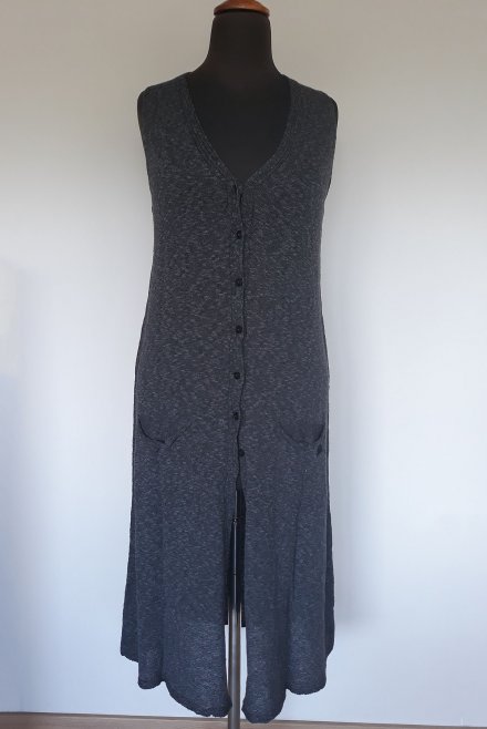 Flama sleeveless long cardigan black