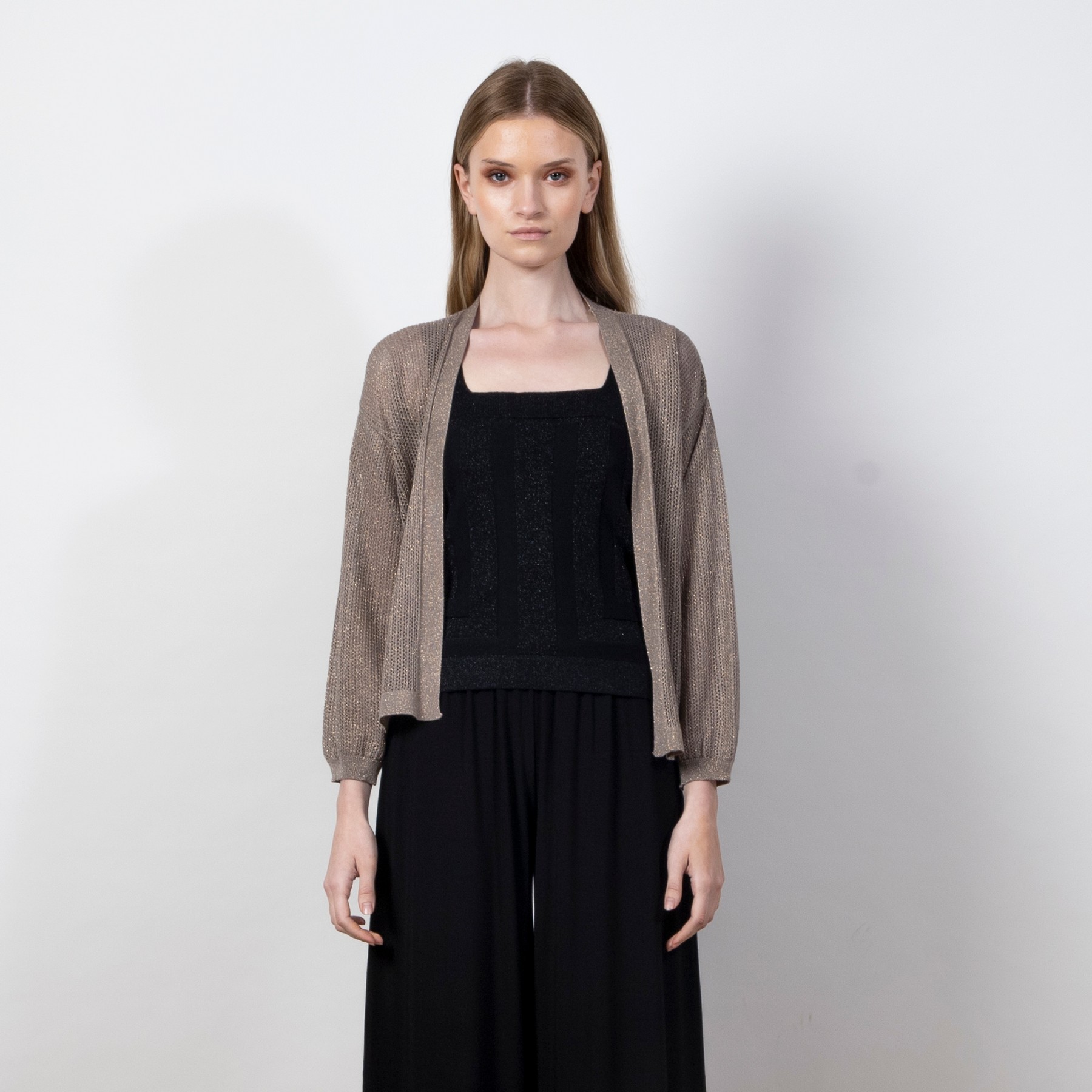 Lurex Open Knit Cardigan